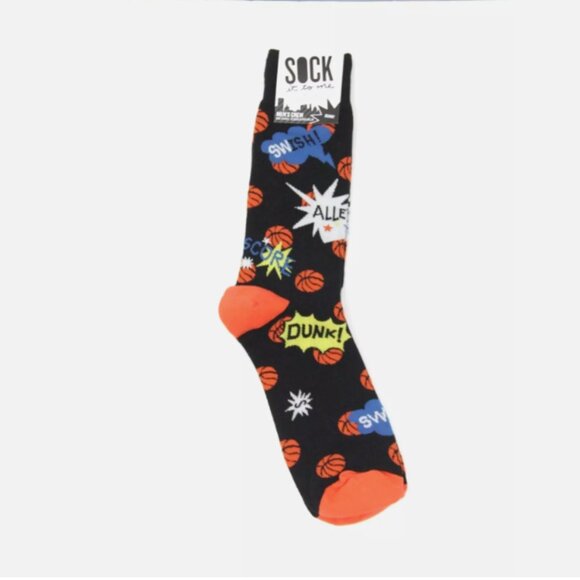 Sock It To Me Men's Novelty Socks NEW Gift Basketball Dunk Sports - Picture 1 of 7